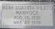 Reba Juanita Wilkes Warnock gravestone