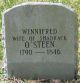 Winnifred wife of Shadrack OSteen gravestone